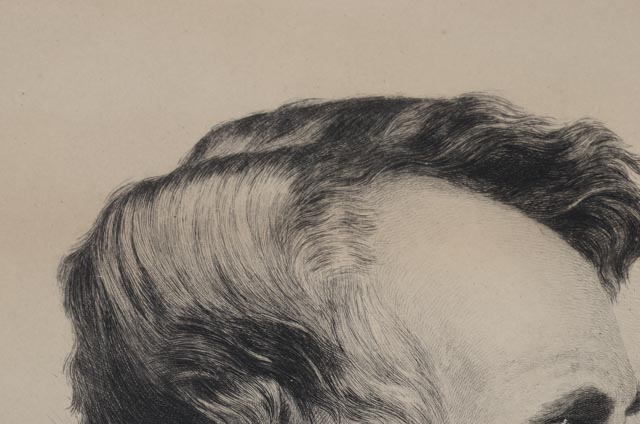 Thomas Johnson Antique 19th-Century Drypoint Etching with Mezzotint of Abraham Lincoln