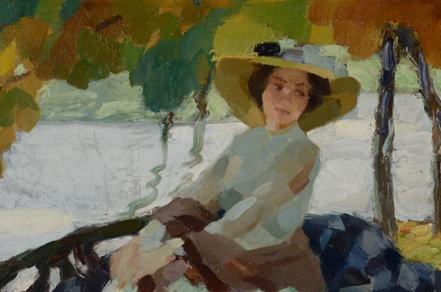 Leo Putz Original Oil Painting on Canvas