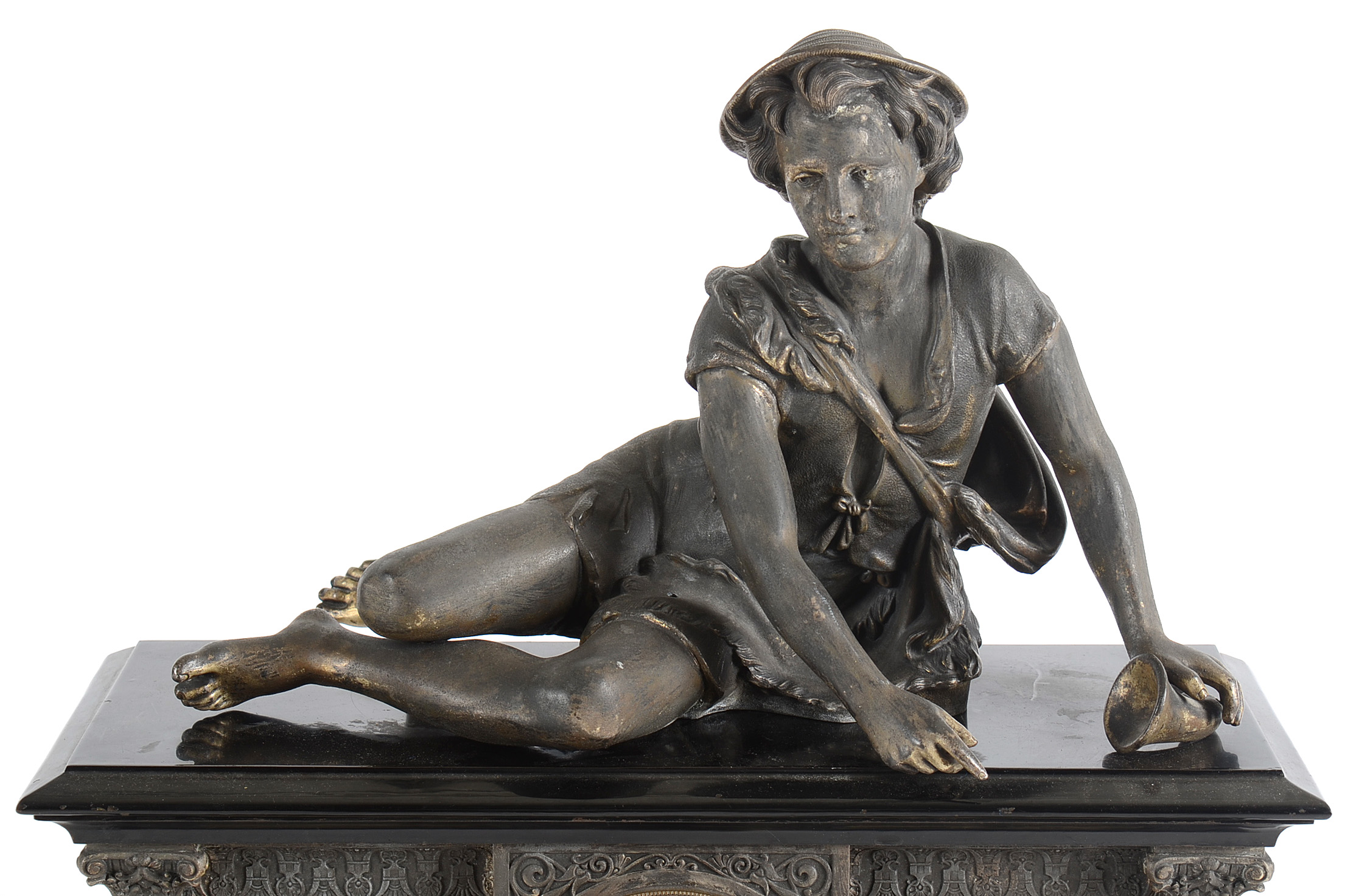 Antique Ansonia Ornate Mantel Clock with Figure