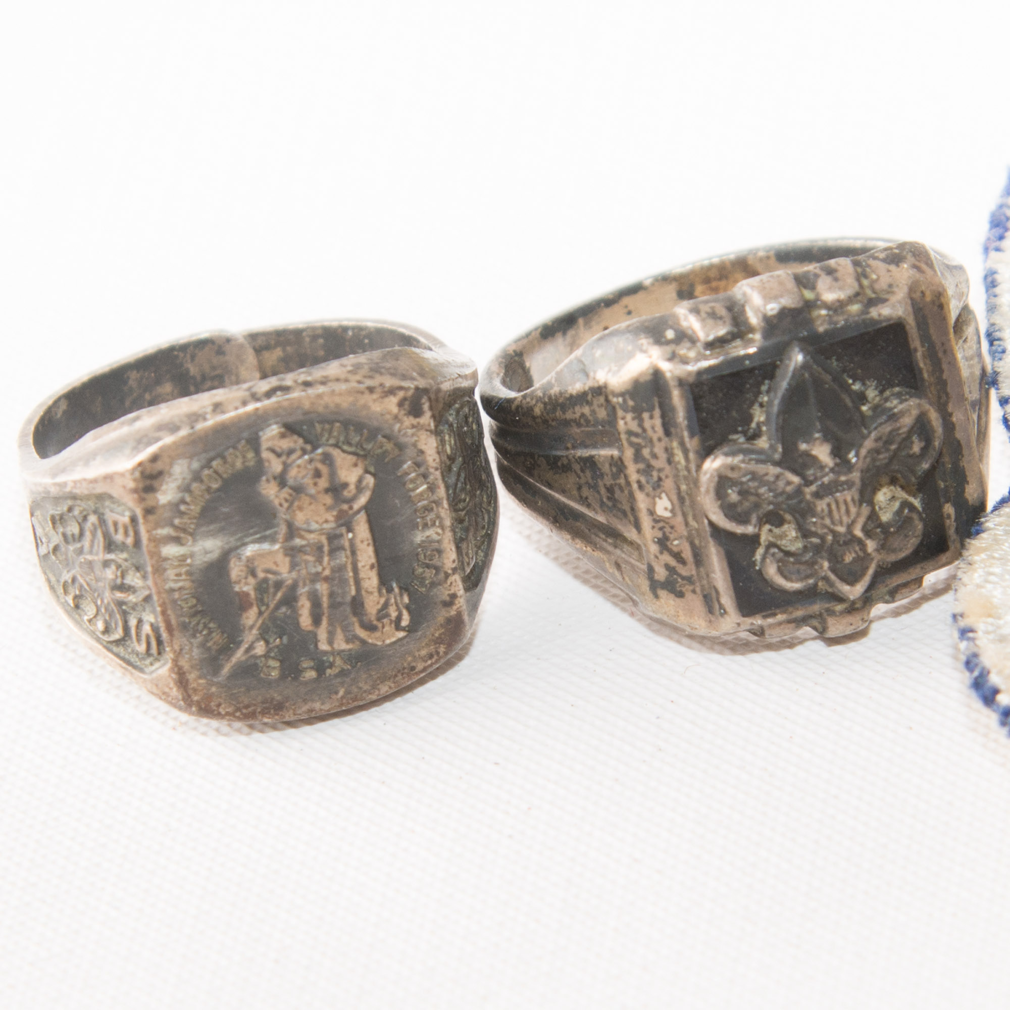 Vintage Boy Scout Items Including Sterling Silver Rings