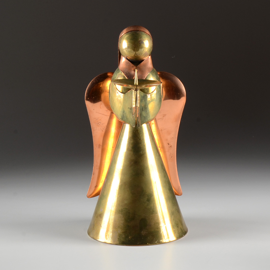 Vintage Brass And Copper Angel Candle Holders