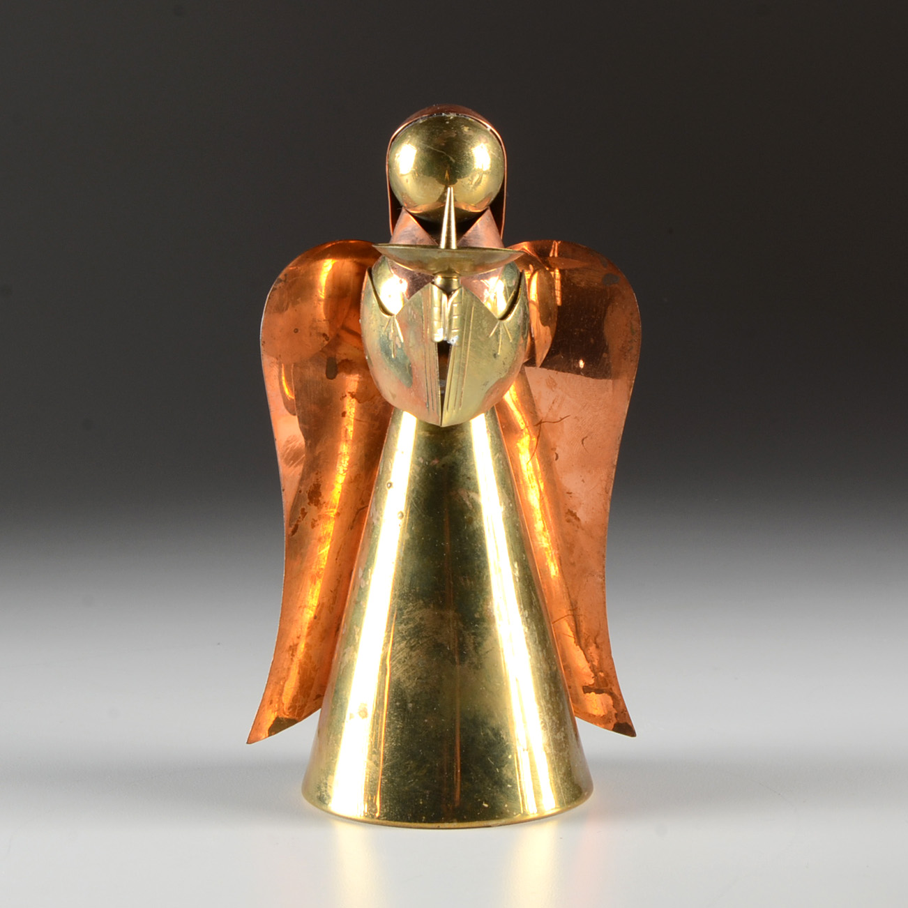 Vintage Brass And Copper Angel Candle Holders