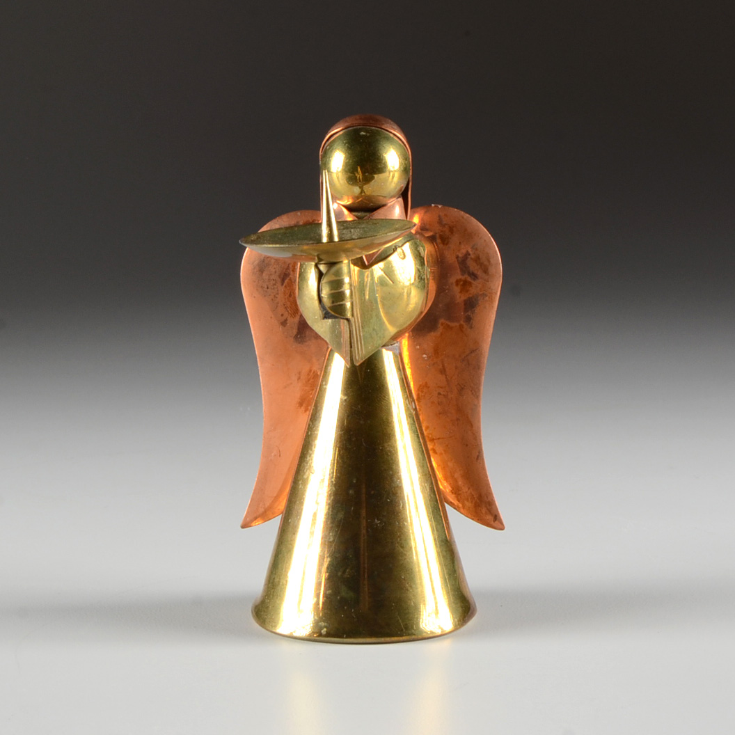 Vintage Brass And Copper Angel Candle Holders