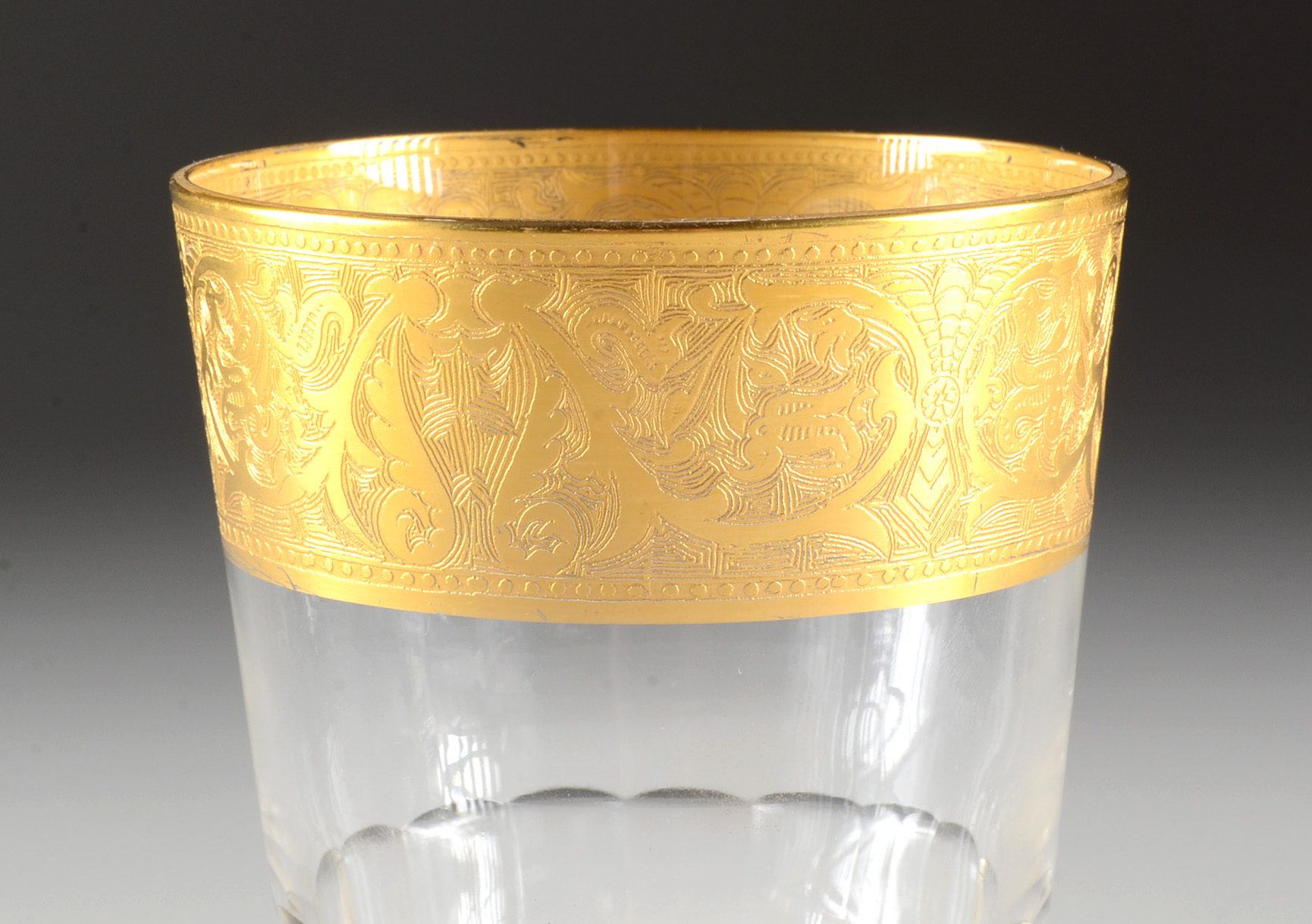 Set of Drinking Glasses with Gilt Rims