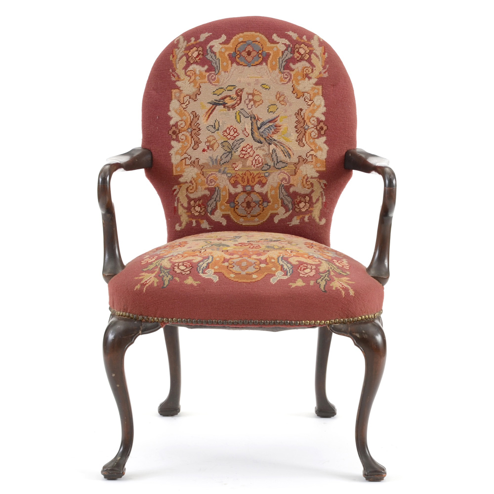 Georgian Style Needlepoint Arm Chair