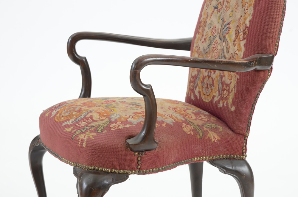 Georgian Style Needlepoint Arm Chair