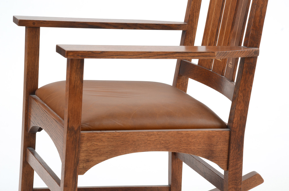 Stickley Inlaid Oak Harvey Ellis Rocking Chair
