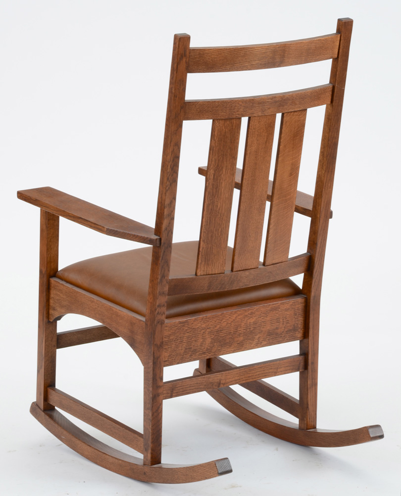 Stickley Inlaid Oak Harvey Ellis Rocking Chair