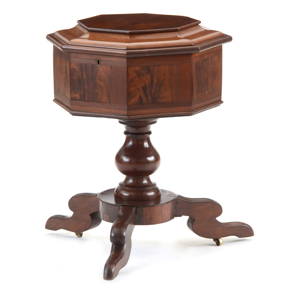 Antique American Empire Cellarette Style Game Table