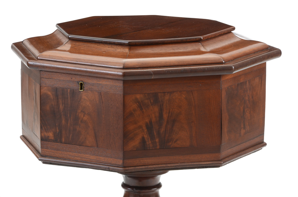 Antique American Empire Cellarette Style Game Table