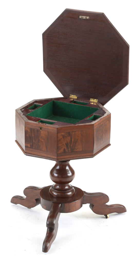 Antique American Empire Cellarette Style Game Table