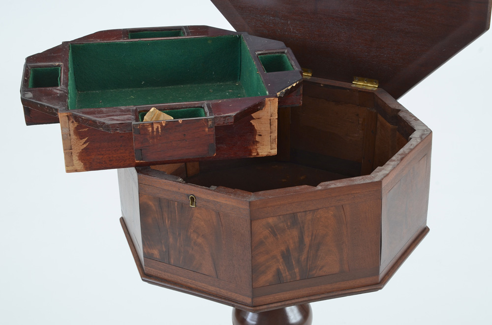 Antique American Empire Cellarette Style Game Table