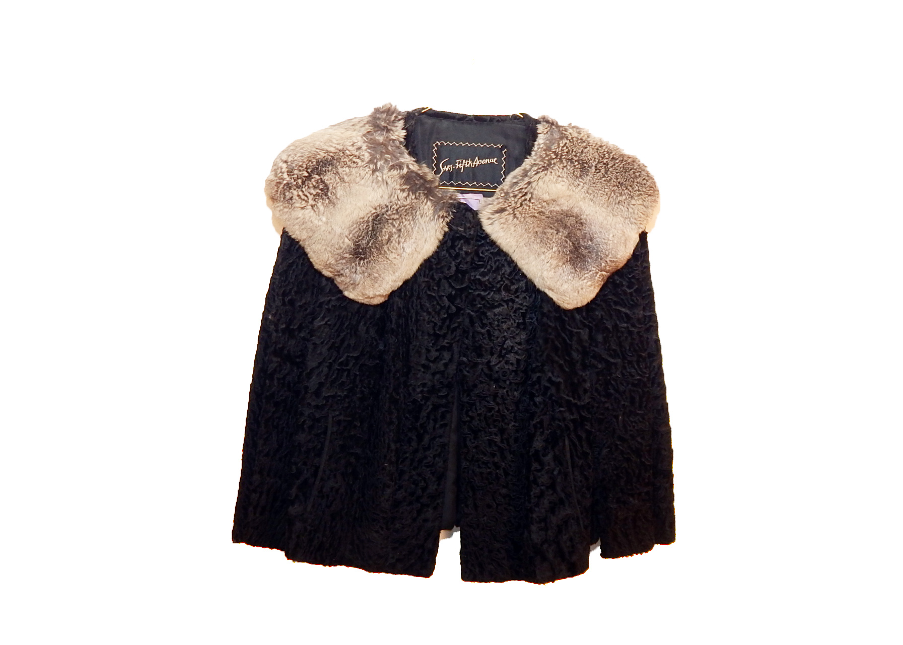 Vintage Saks Fifth Avenue Persian Lamb and Chinchilla Fur Jacket