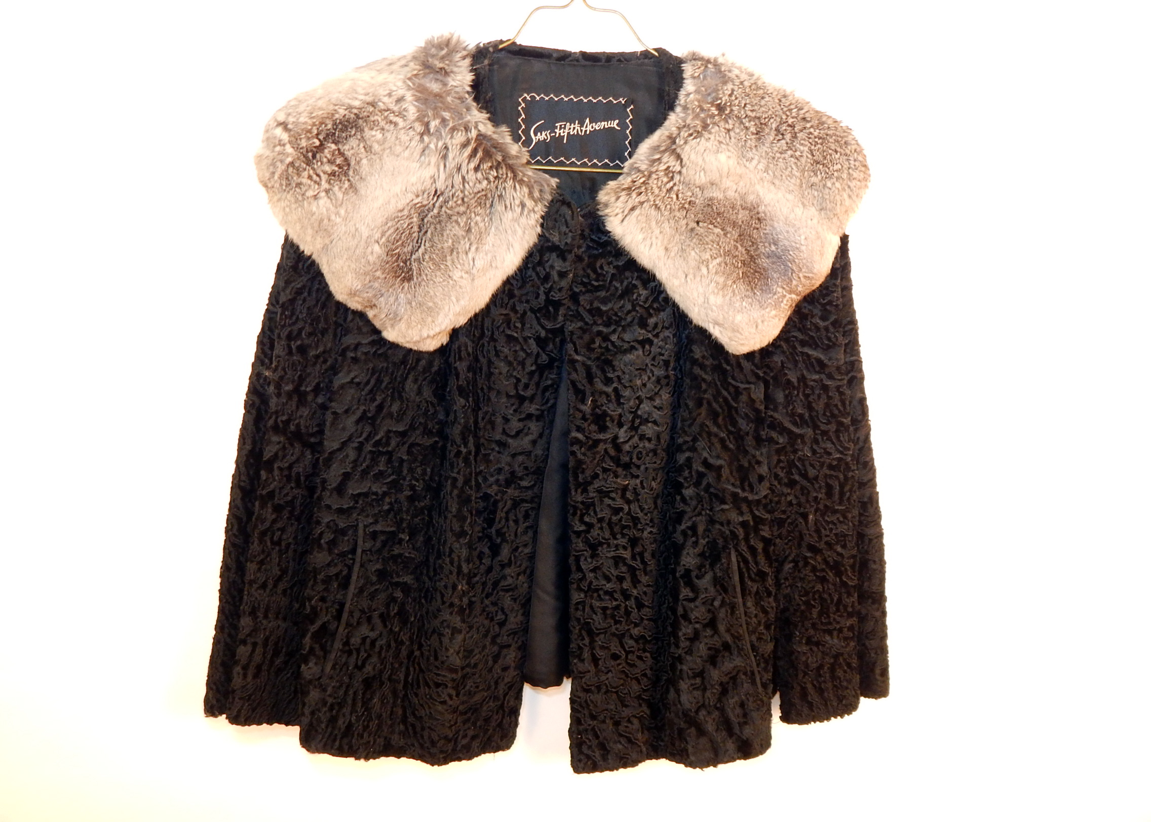 Vintage Saks Fifth Avenue Persian Lamb and Chinchilla Fur Jacket