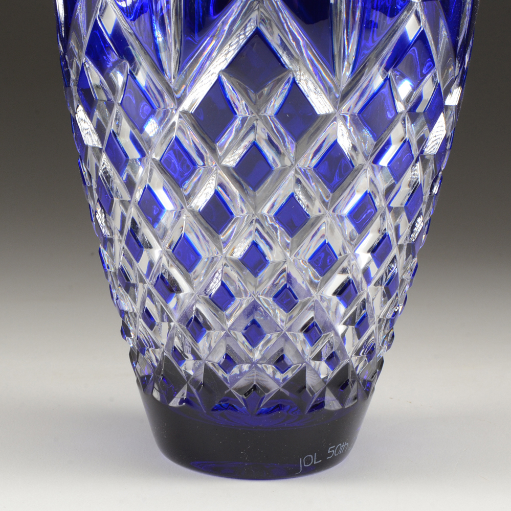 Waterford Crystal Vase in Blue