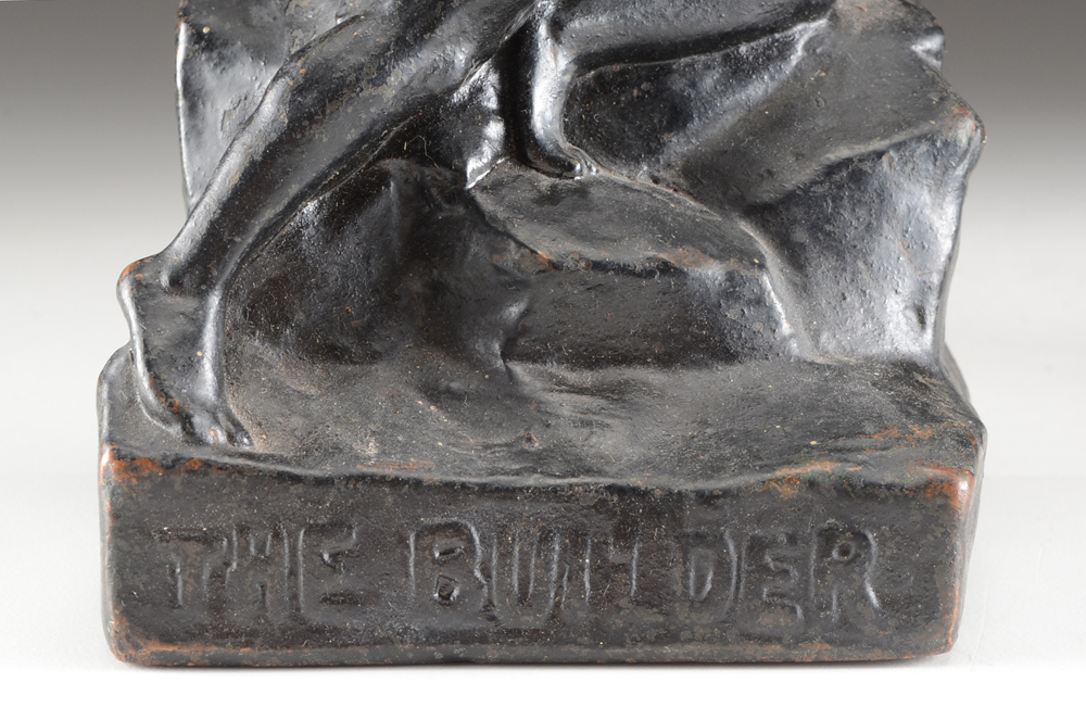 Pair of "The Builder" Bronze Bookends