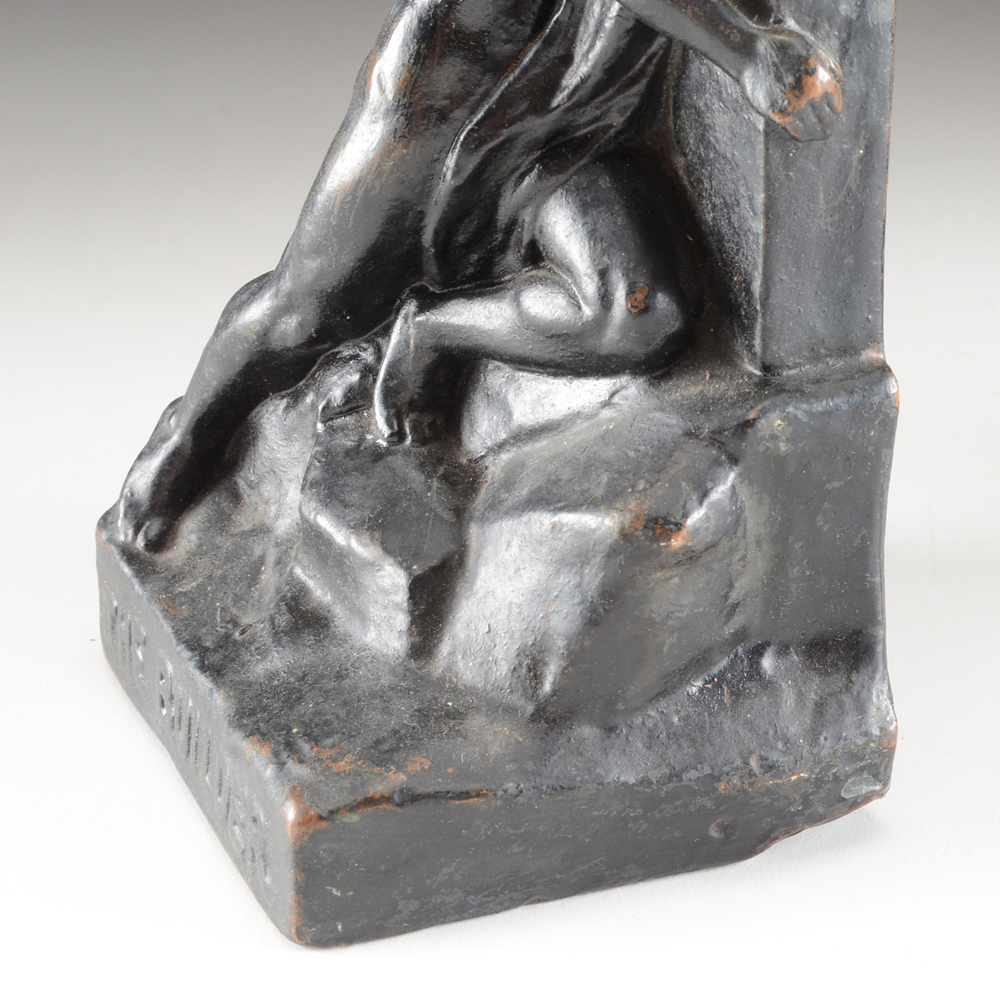Pair of "The Builder" Bronze Bookends