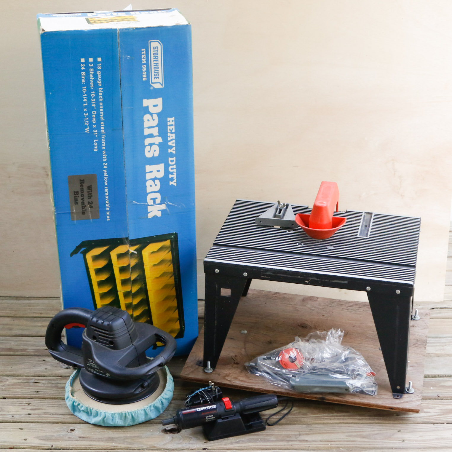 Craftsman Router Table with Buffer, Drill and Rack