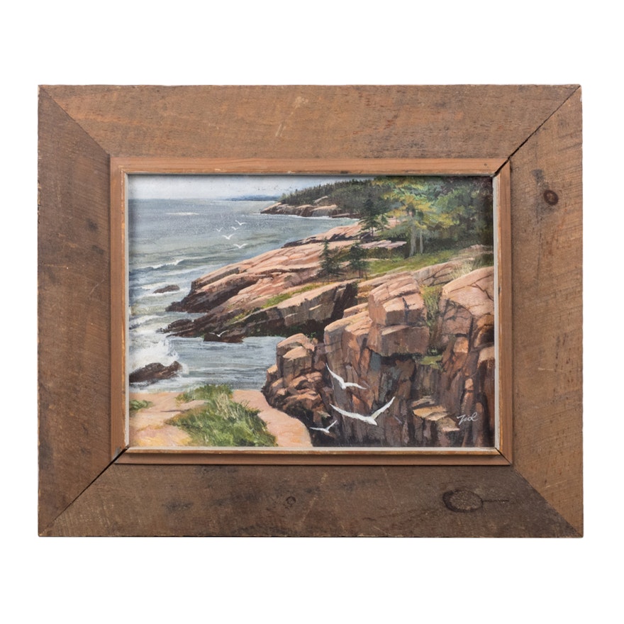 "Cliffs of Acadia" Original Acrylic Painting