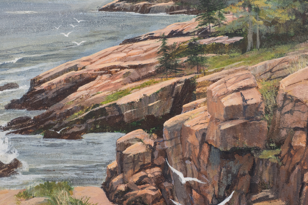 "Cliffs of Acadia" Original Acrylic Painting