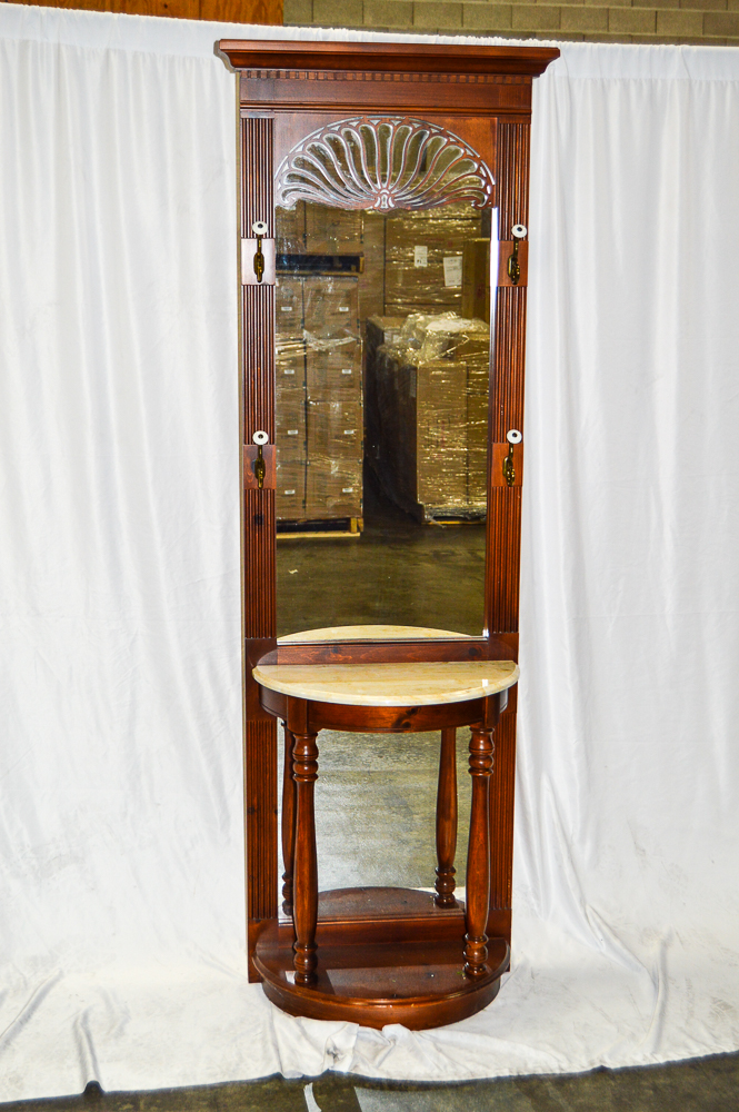 Late 20th Century Mirrored Hall Tree by Pulaski