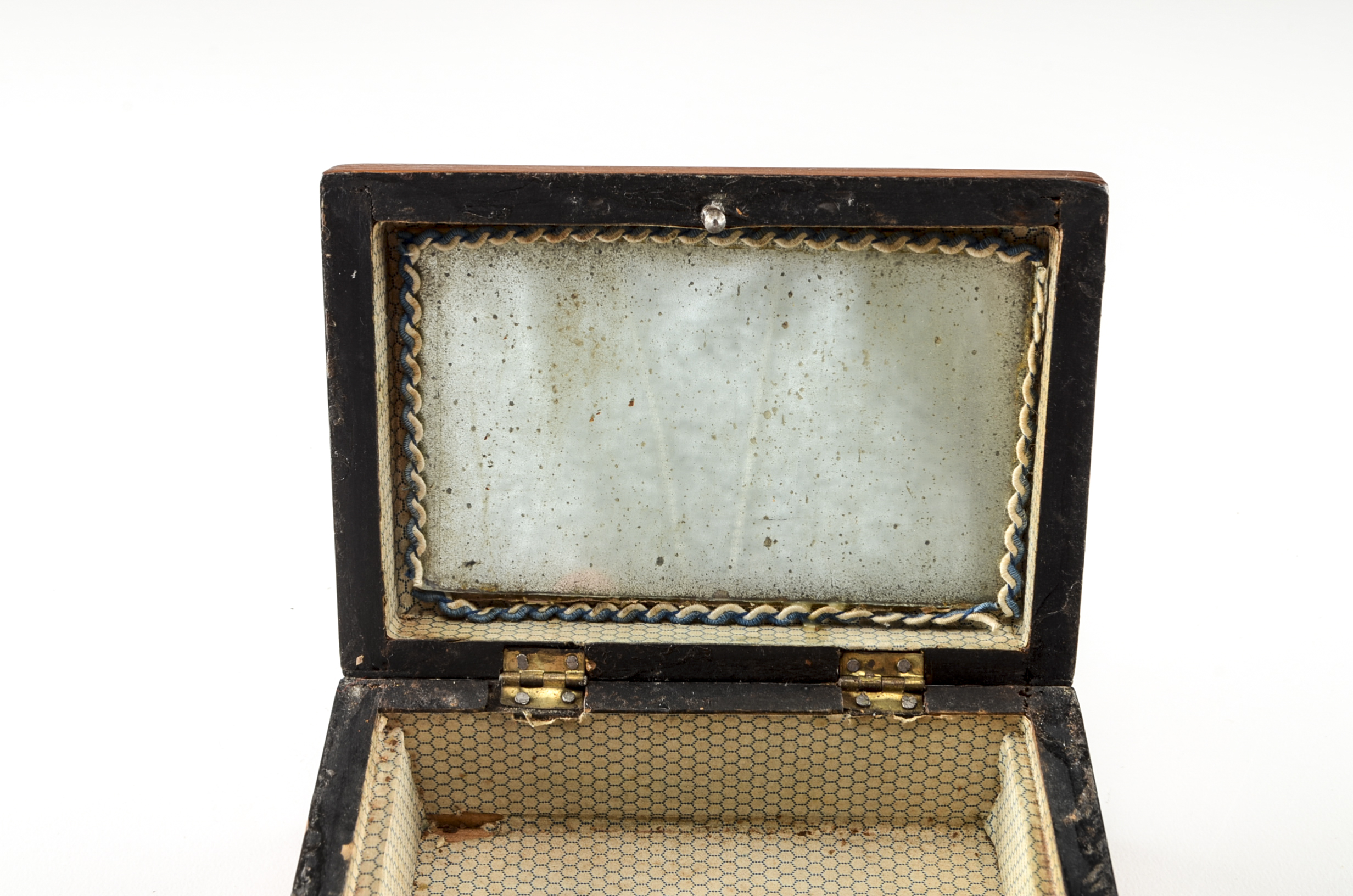 Antique Pine Trinket Box with Rabbit Finial