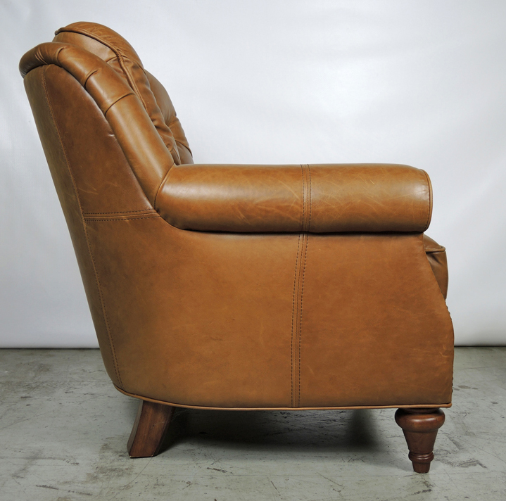 Leather Chair and Ottoman
