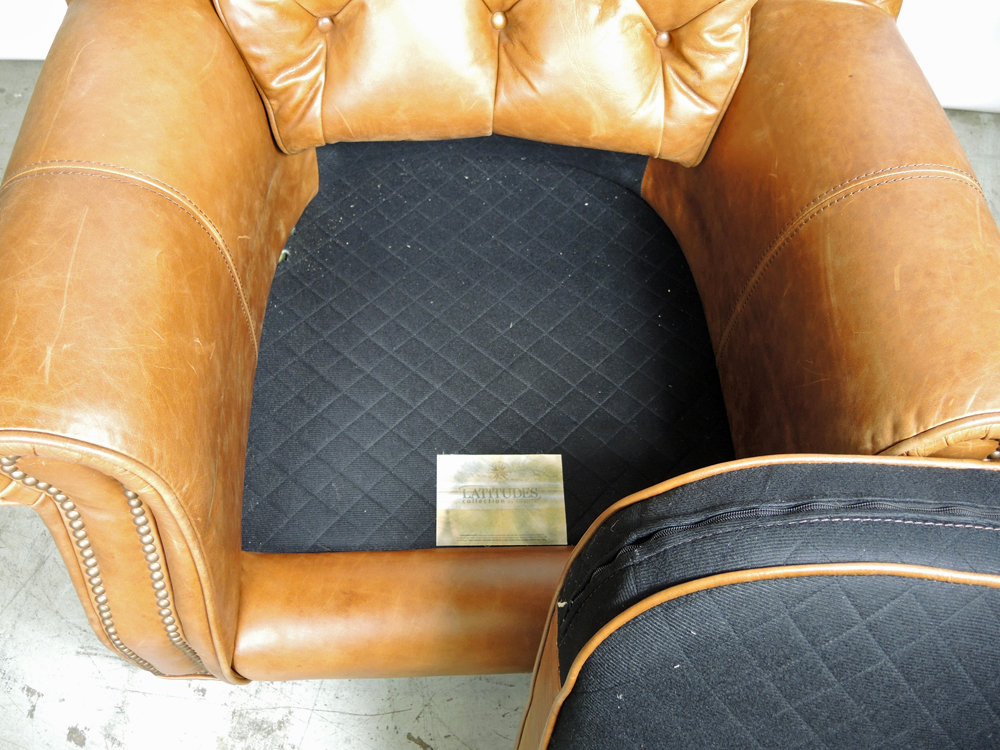 Leather Chair and Ottoman