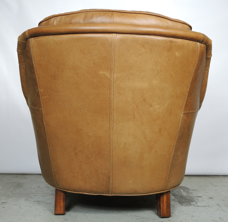 Leather Chair and Ottoman