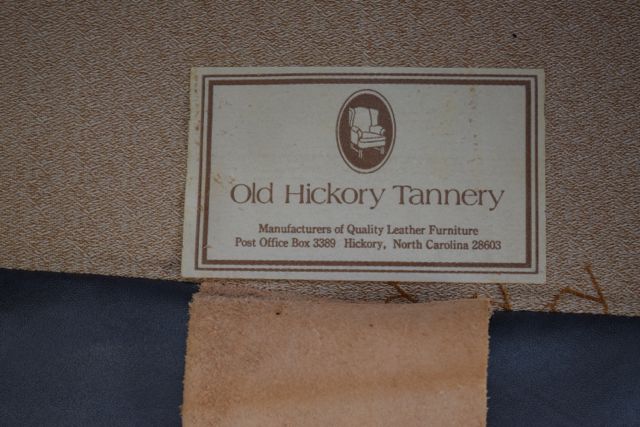 Old Hickory Tannery Leather Wingback Chair with Brass Nailhead Trim