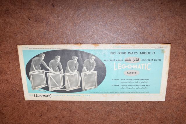 Vintage Leg-O-Matic Wood and Vinyl Folding Table with Four Matching Chairs