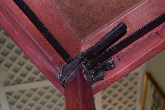 Vintage Leg-O-Matic Wood and Vinyl Folding Table with Four Matching Chairs