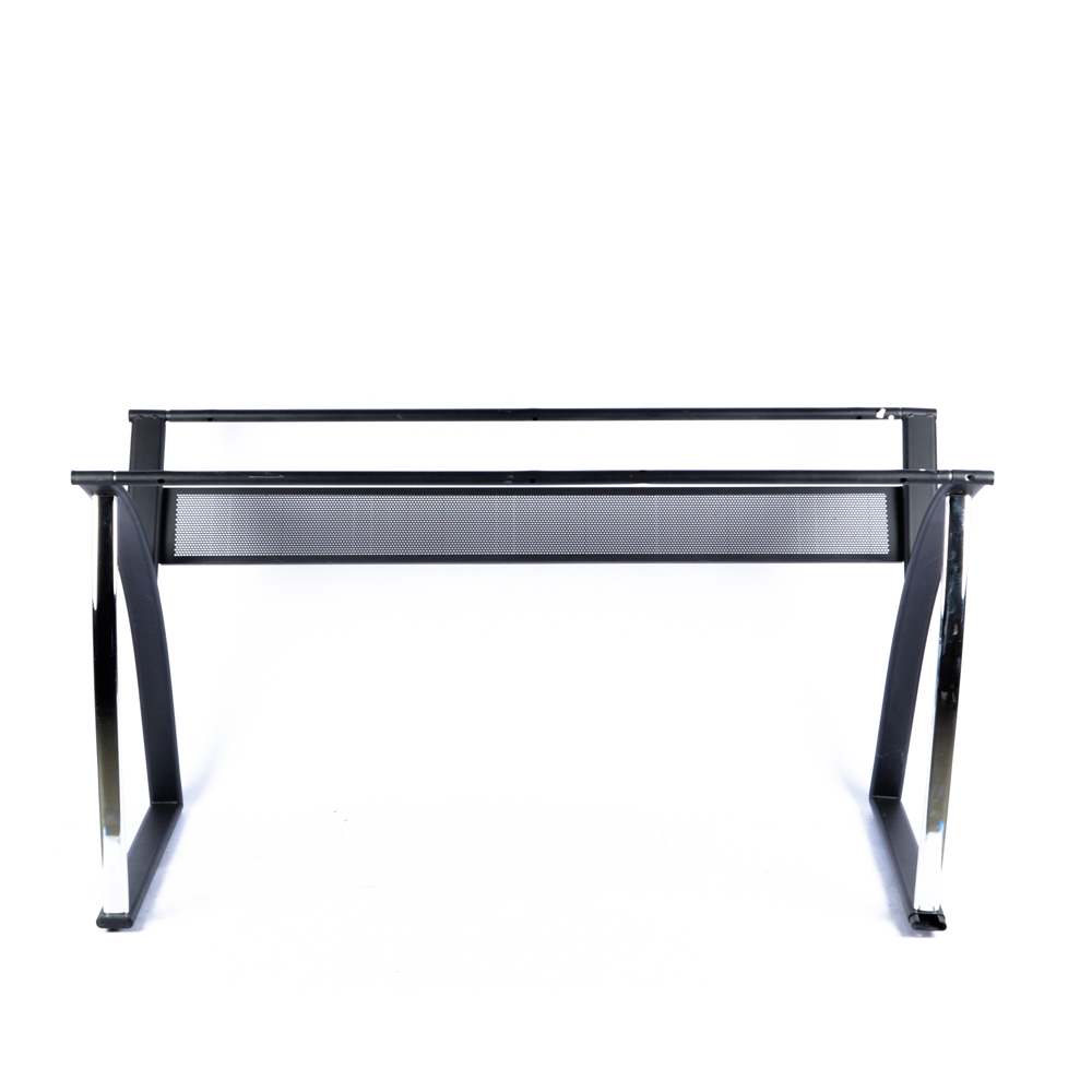 Glass Top Desk with Chair and File Cabinet