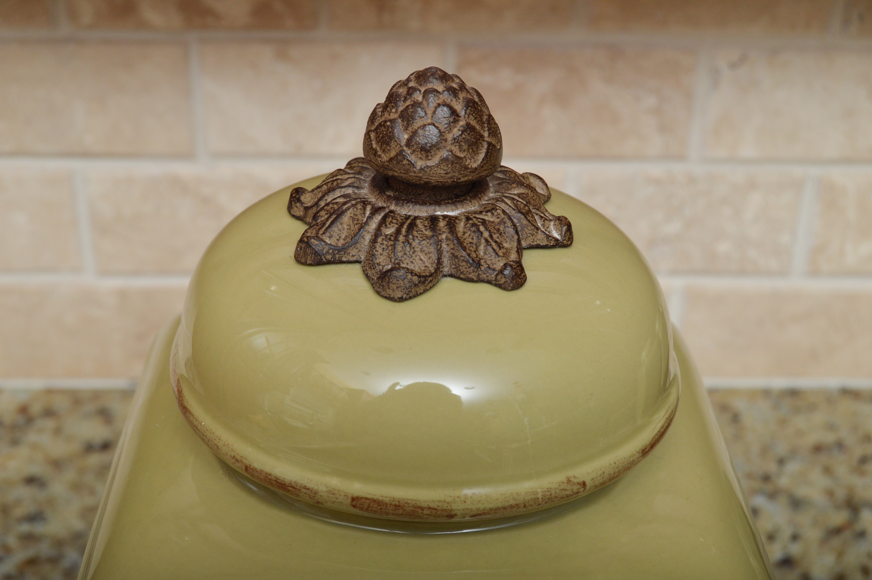 Green Ceramic Canister Set by Gracious Goods