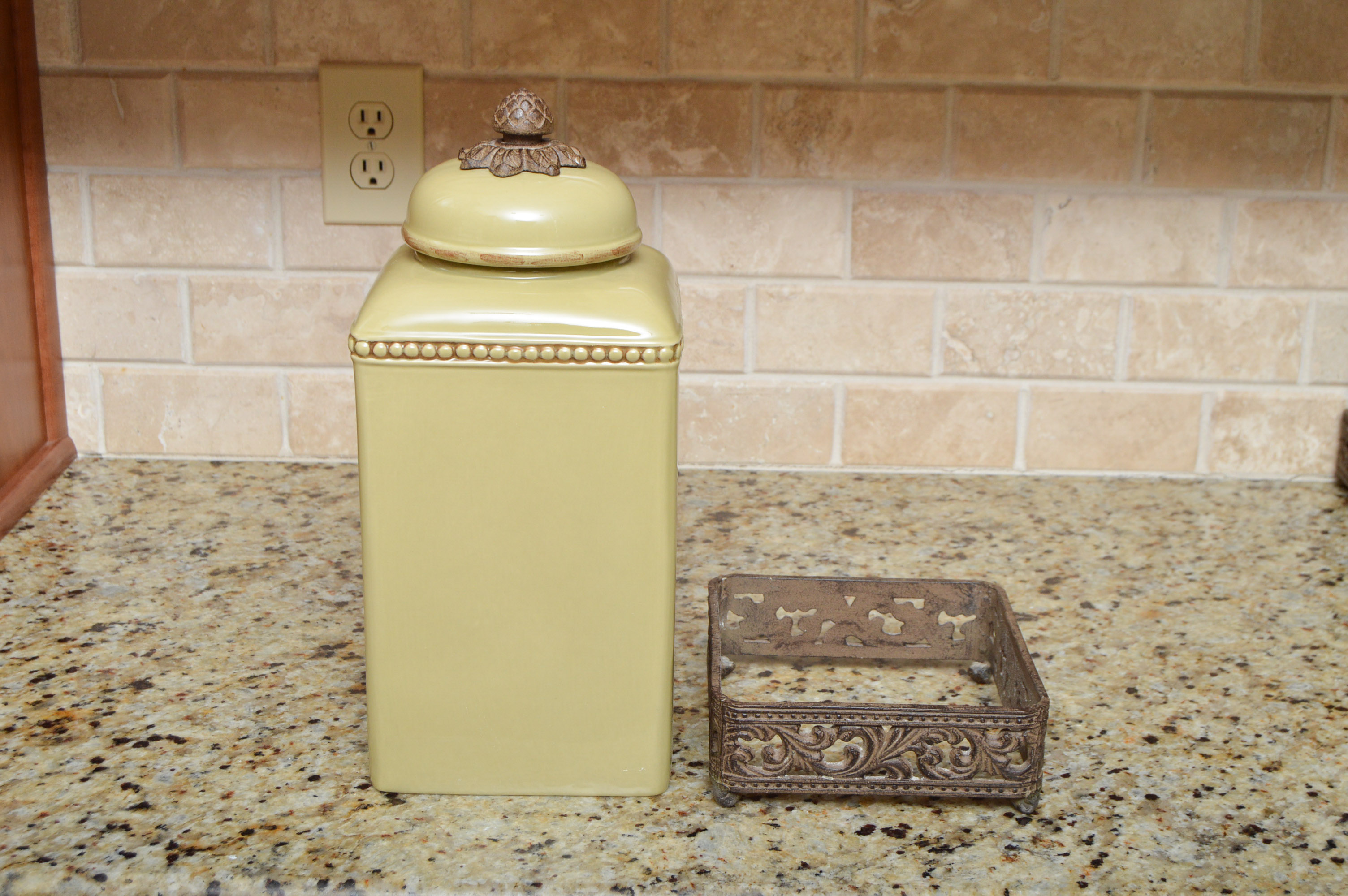 Green Ceramic Canister Set by Gracious Goods