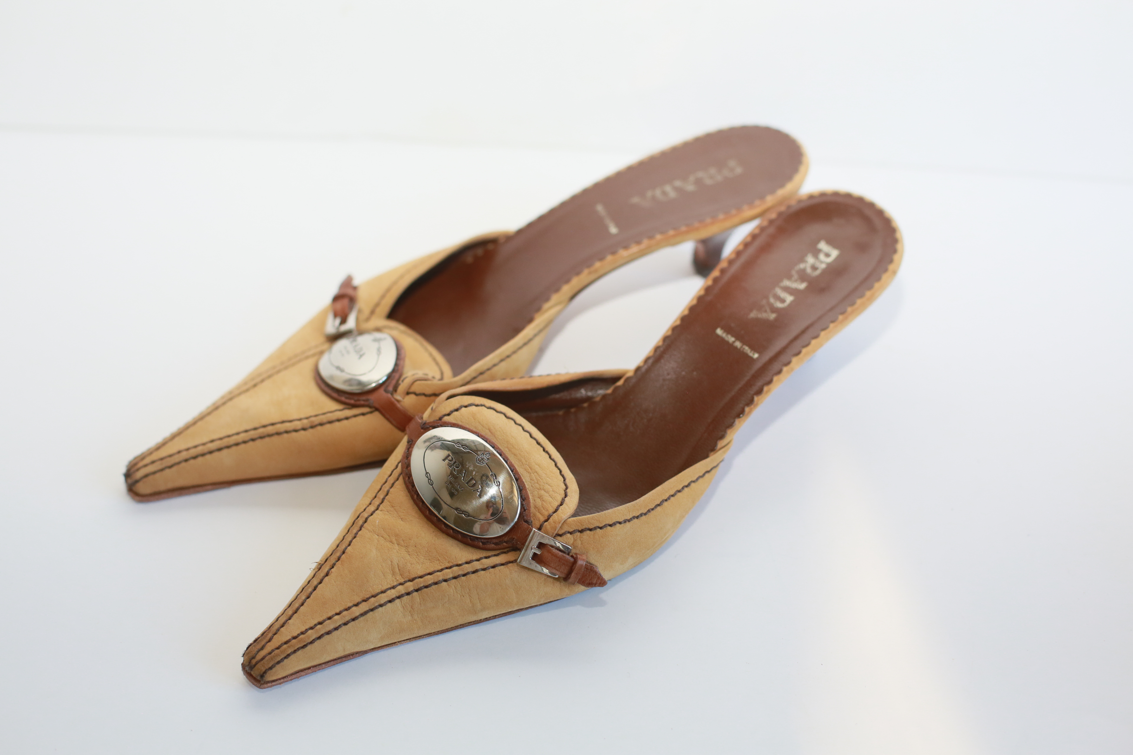 Two Pairs of Prada Low Heel Shoes