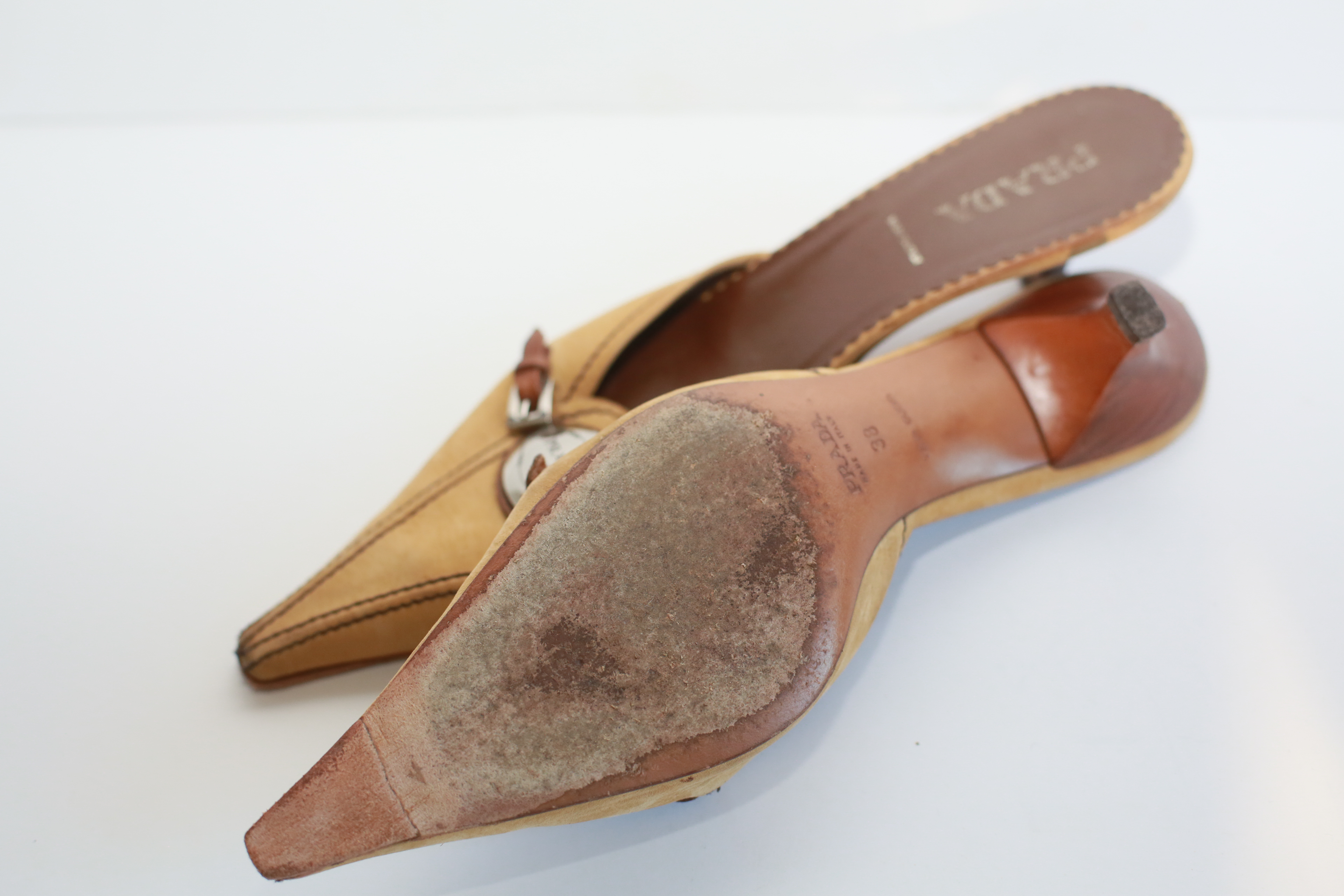 Two Pairs of Prada Low Heel Shoes