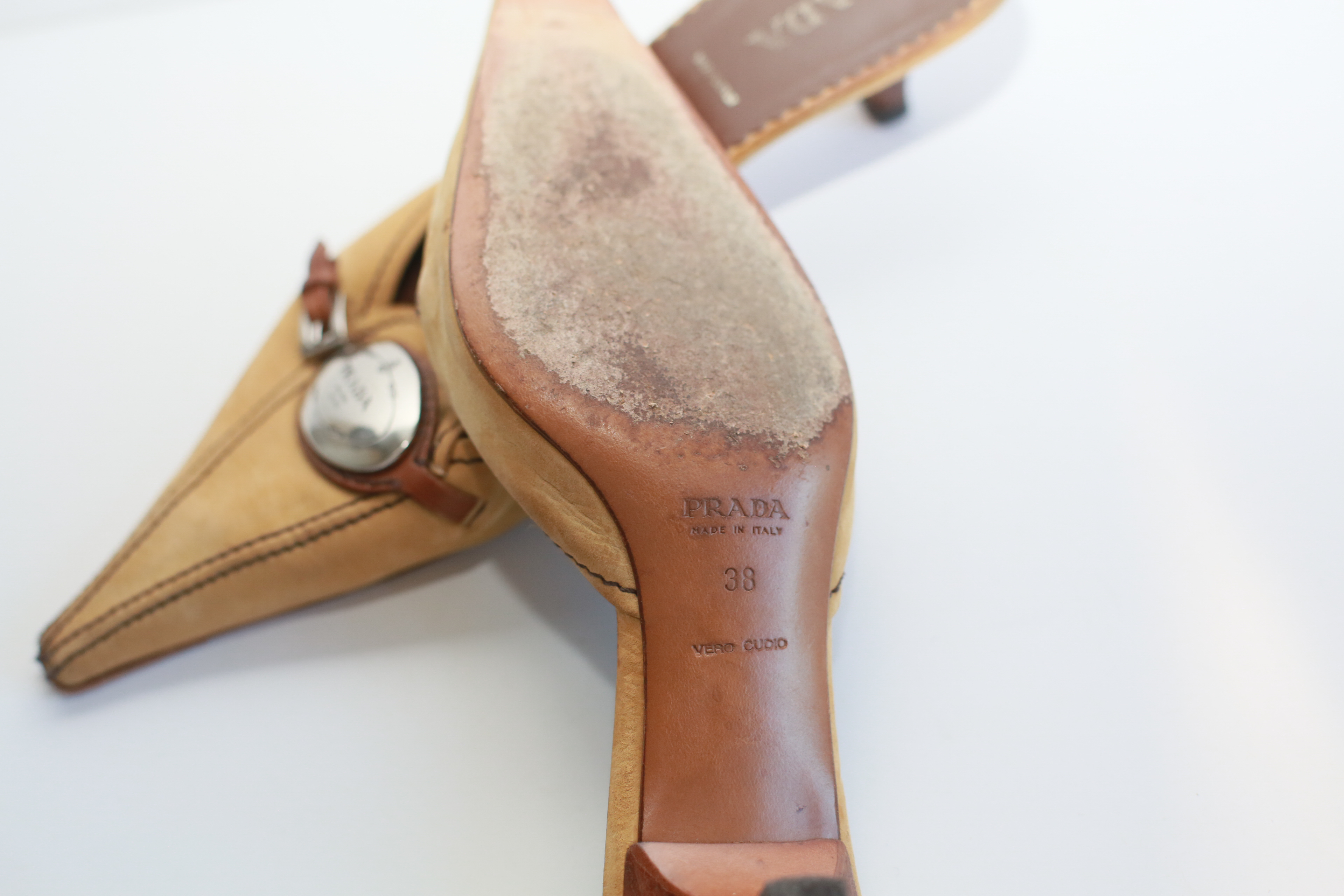 Two Pairs of Prada Low Heel Shoes