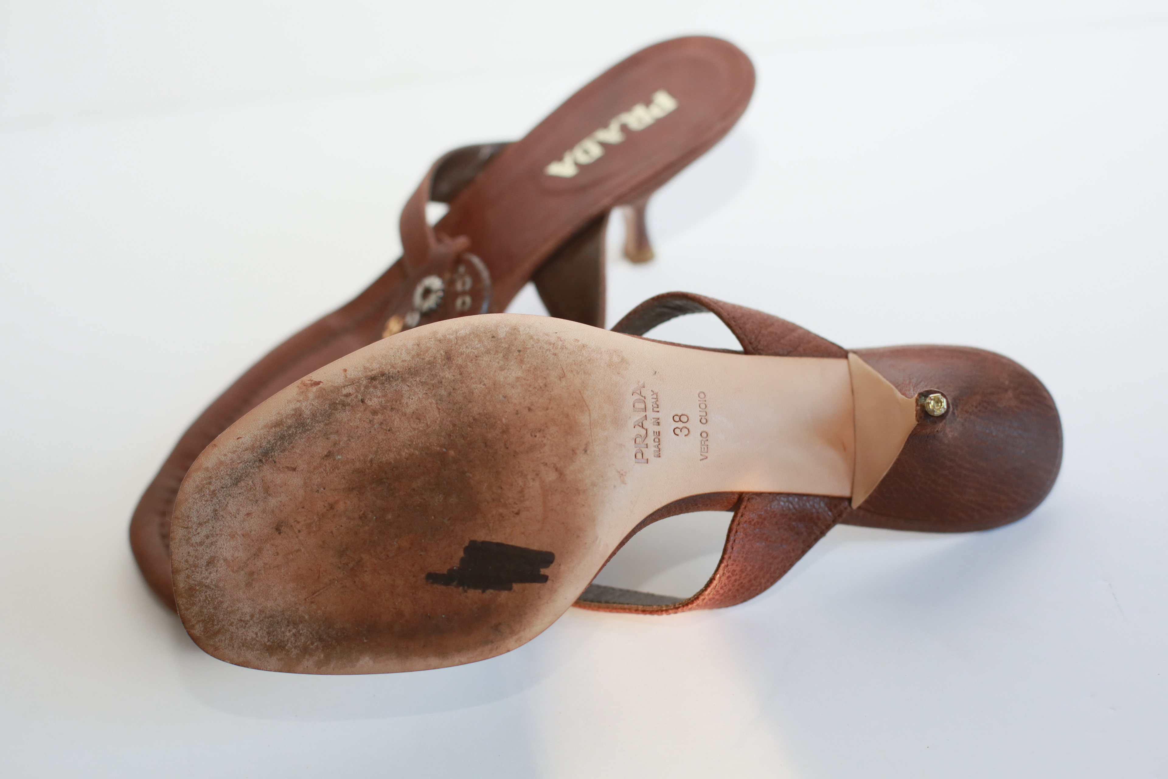 Two Pairs of Prada Low Heel Shoes