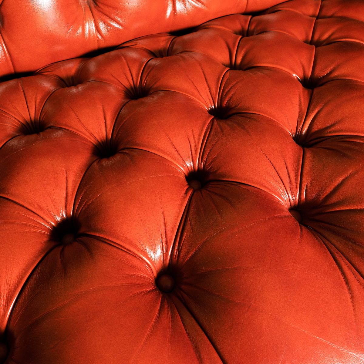 Vintage Tobacco Colored Leather Chesterfield Sofa