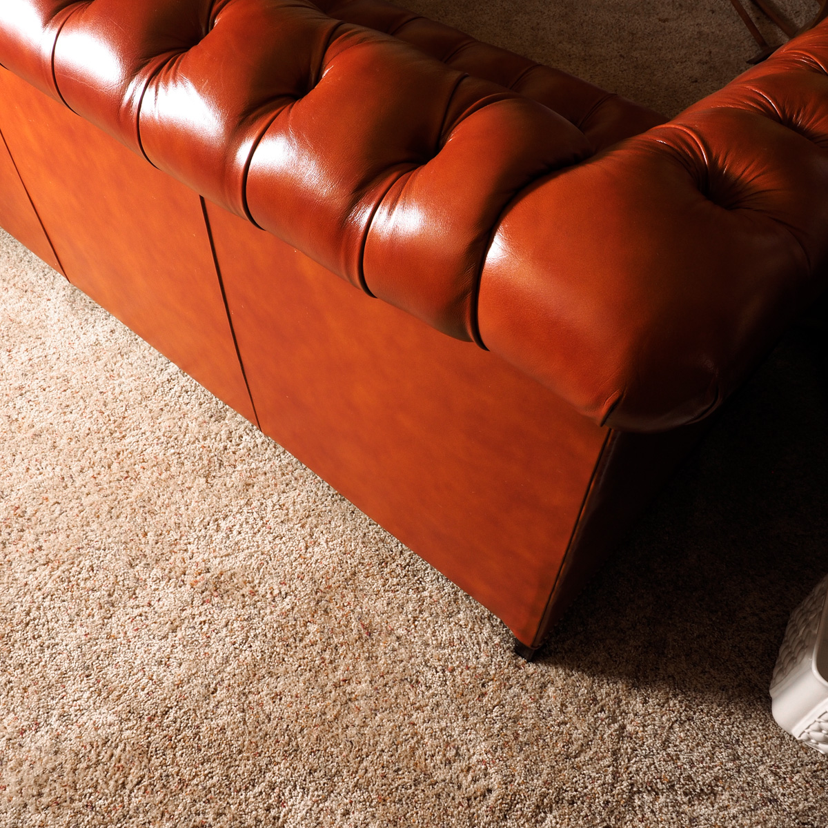 Vintage Tobacco Colored Leather Chesterfield Sofa