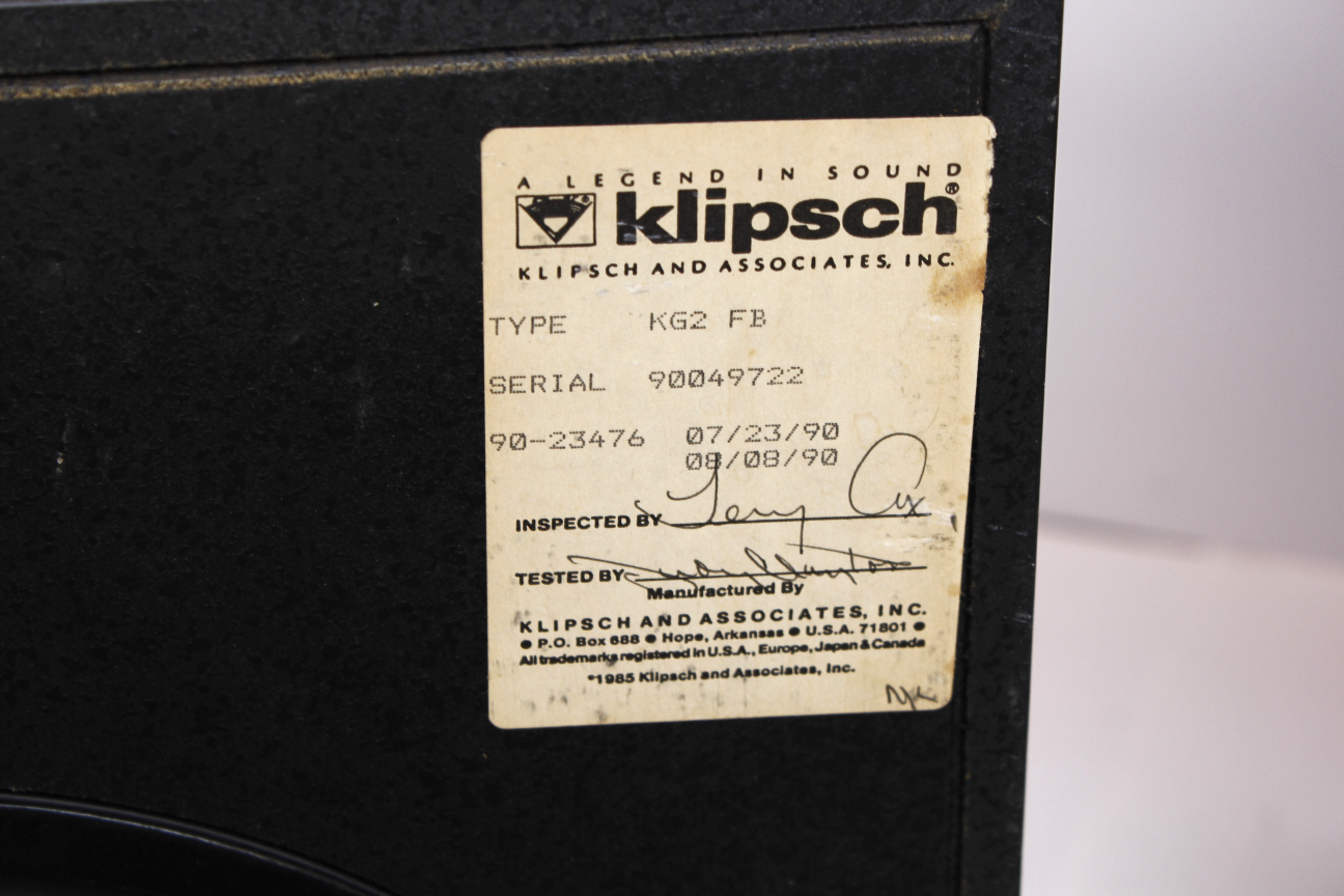 Klipsch KG2 Speakers