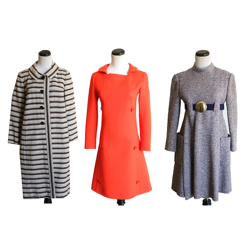 Three Vintage 1960's Coats and Dresses