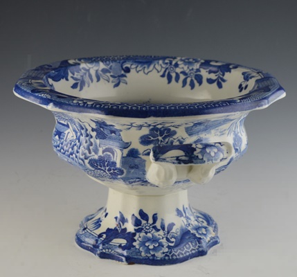 Vintage Mason's "Blue Willow" Ironstone Compote and Bowl