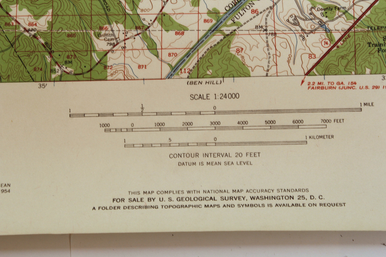 Collection of Vintage Geographical and Topographic Maps of Metro Atlanta