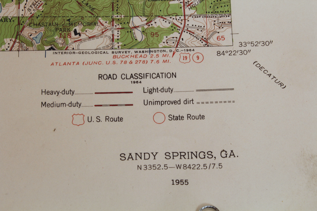 Collection of Vintage Geographical and Topographic Maps of Metro Atlanta