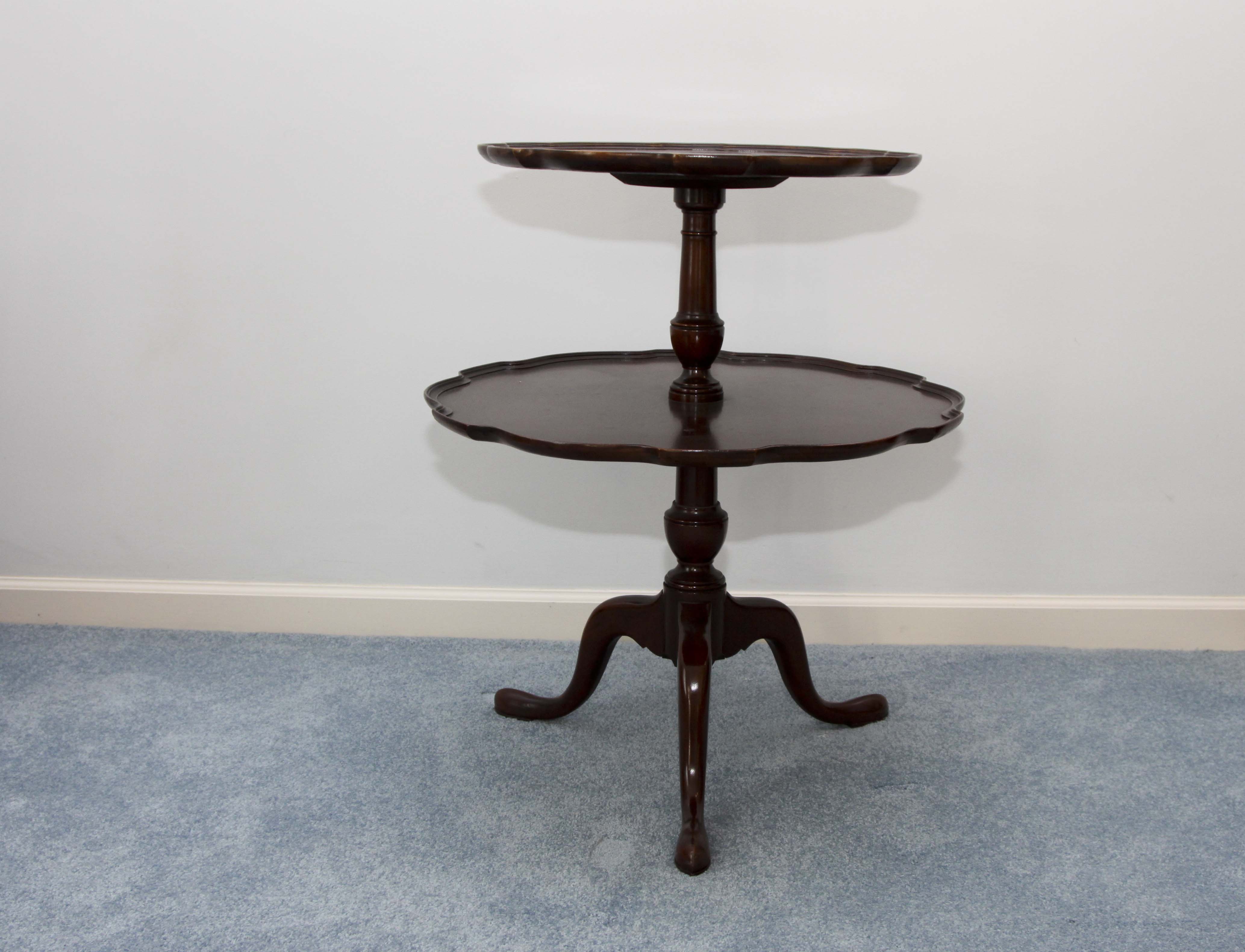 Wooden Two-Tier Pie Crust Table