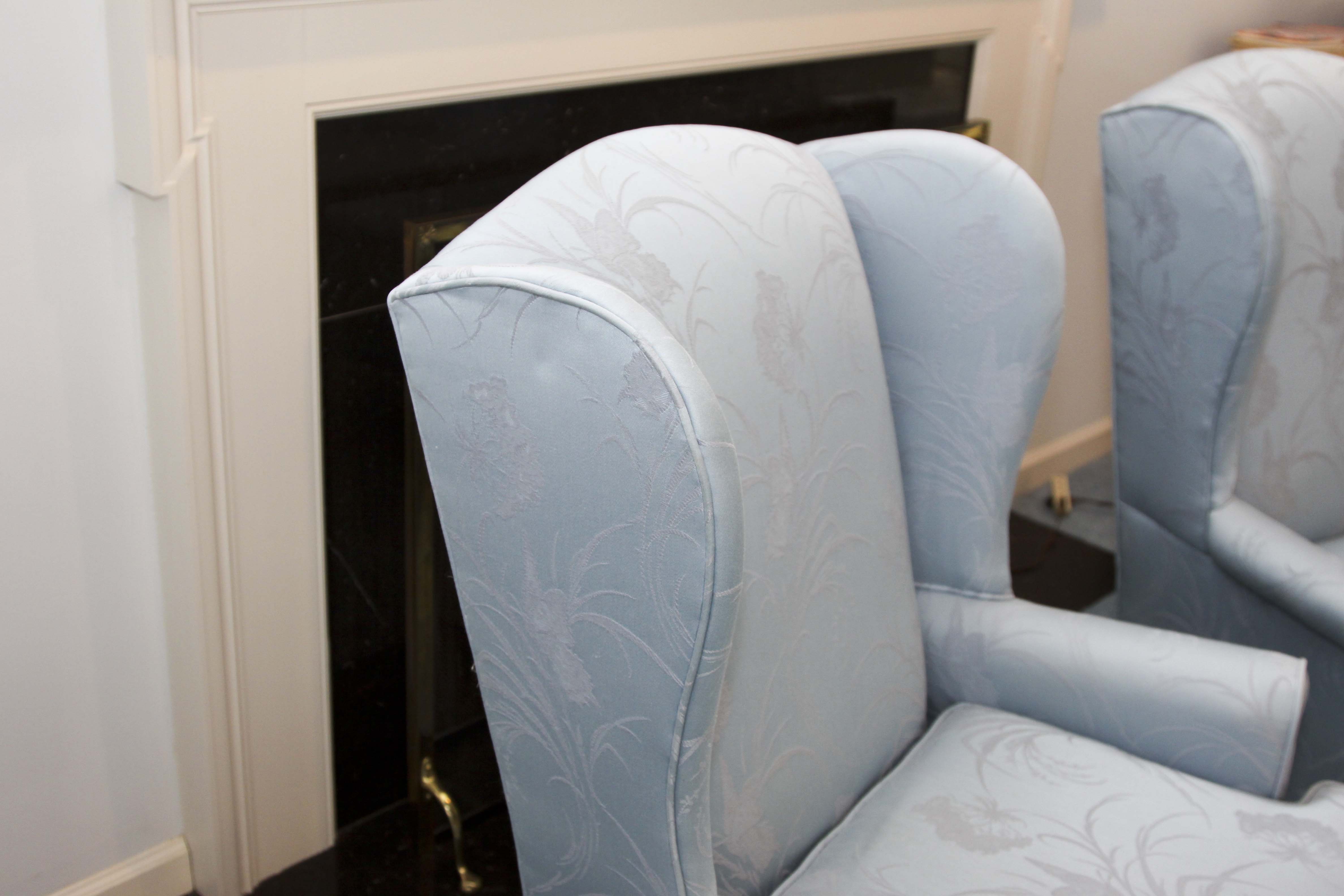 A Pair of  Key City Queen Anne Style Wingback Chairs