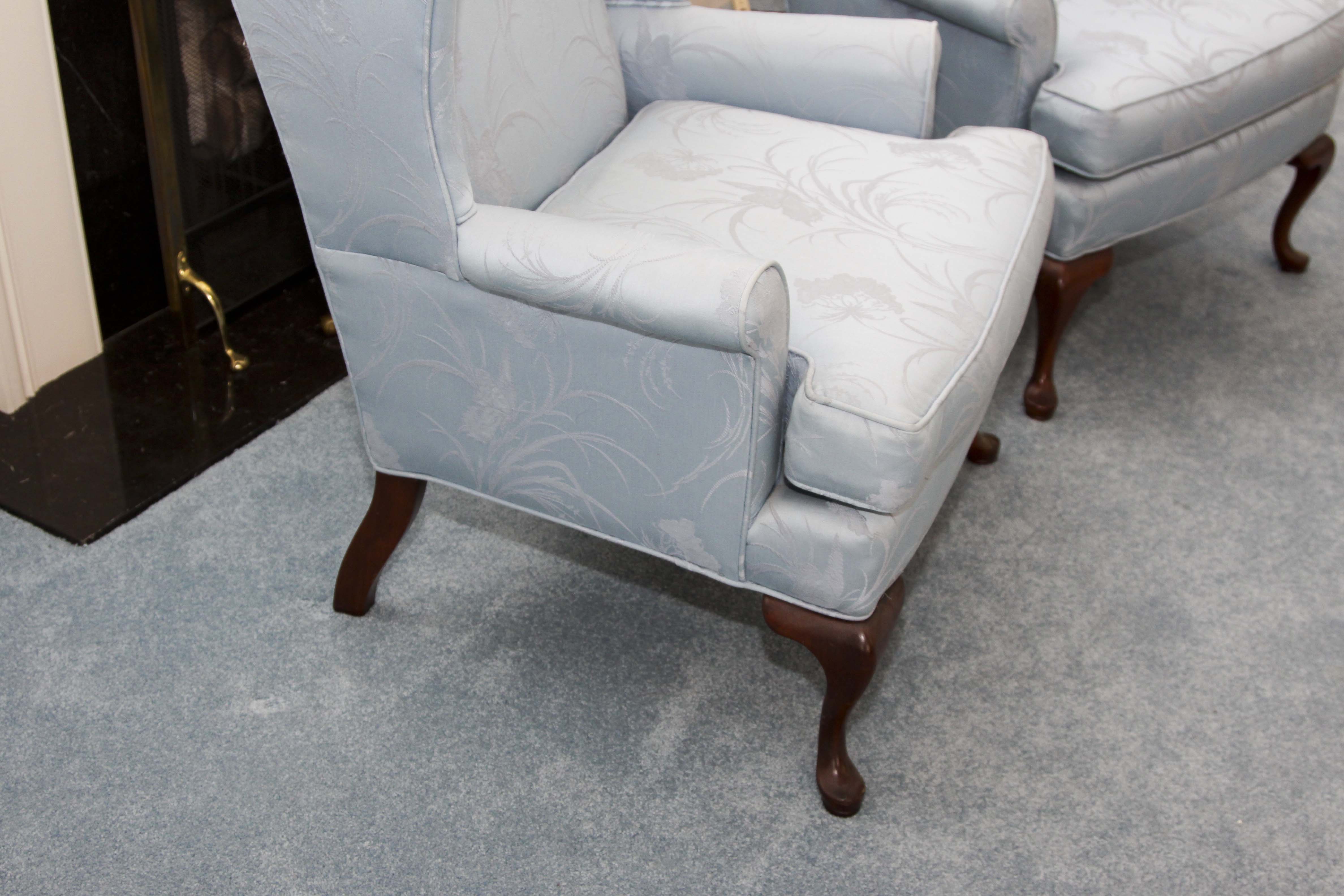 A Pair of  Key City Queen Anne Style Wingback Chairs