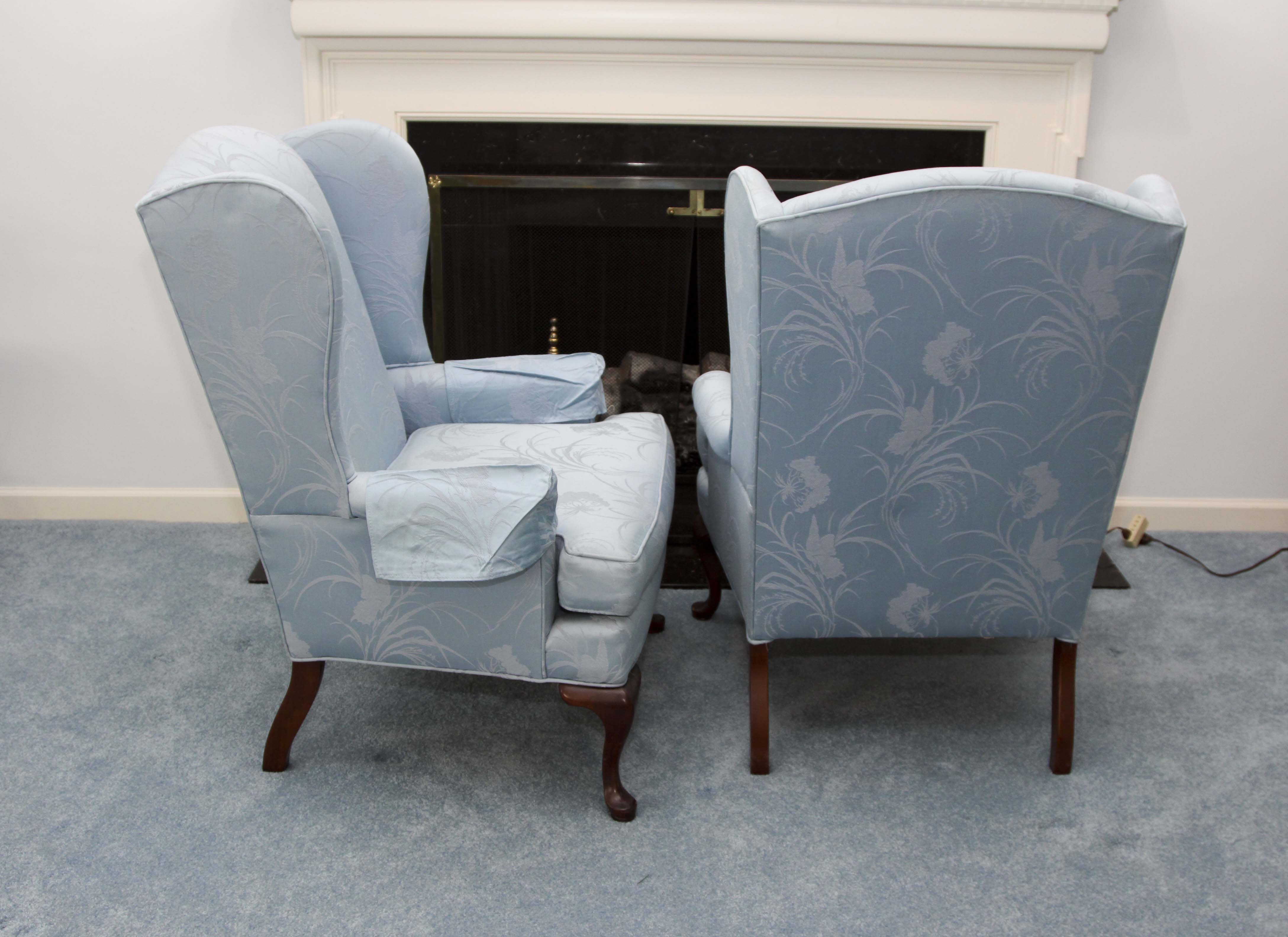 A Pair of  Key City Queen Anne Style Wingback Chairs